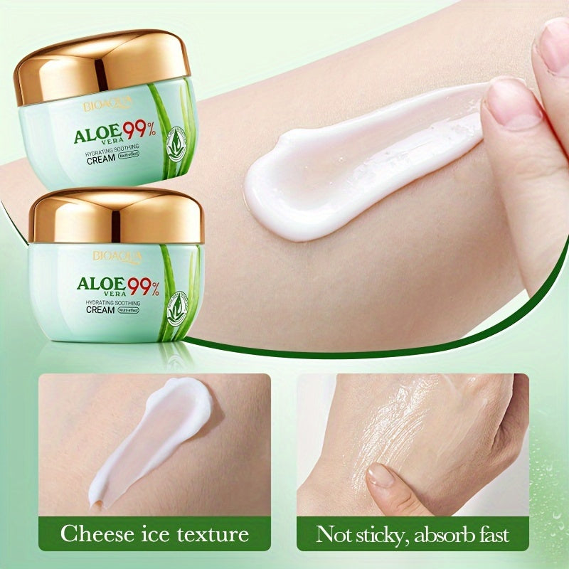 Aloe Vera Hydrating Face Cream - 50G, Moisturizing & Soothing For Soft, Radiant Skin, Enhances Elasticity, Reduces Dryness, Suitable For All Skin Types