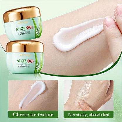 Aloe Vera Hydrating Face Cream - 50G, Moisturizing & Soothing For Soft, Radiant Skin, Enhances Elasticity, Reduces Dryness, Suitable For All Skin Types