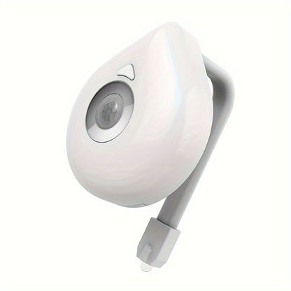 1pc Smart LED Toilet Night Light - PIR Motion Sensor, 16-Color RGB Washroom Accent, Human Body Induction, Hanging Bowl Lighting for Hotel & Home Bathrooms