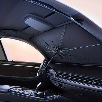 Automobile Windshield Sunshade-Foldable Automobile Umbrella Sunshade, Anti-Ultraviolet Car Front Window (Heat Protection) Windshield Cover Card