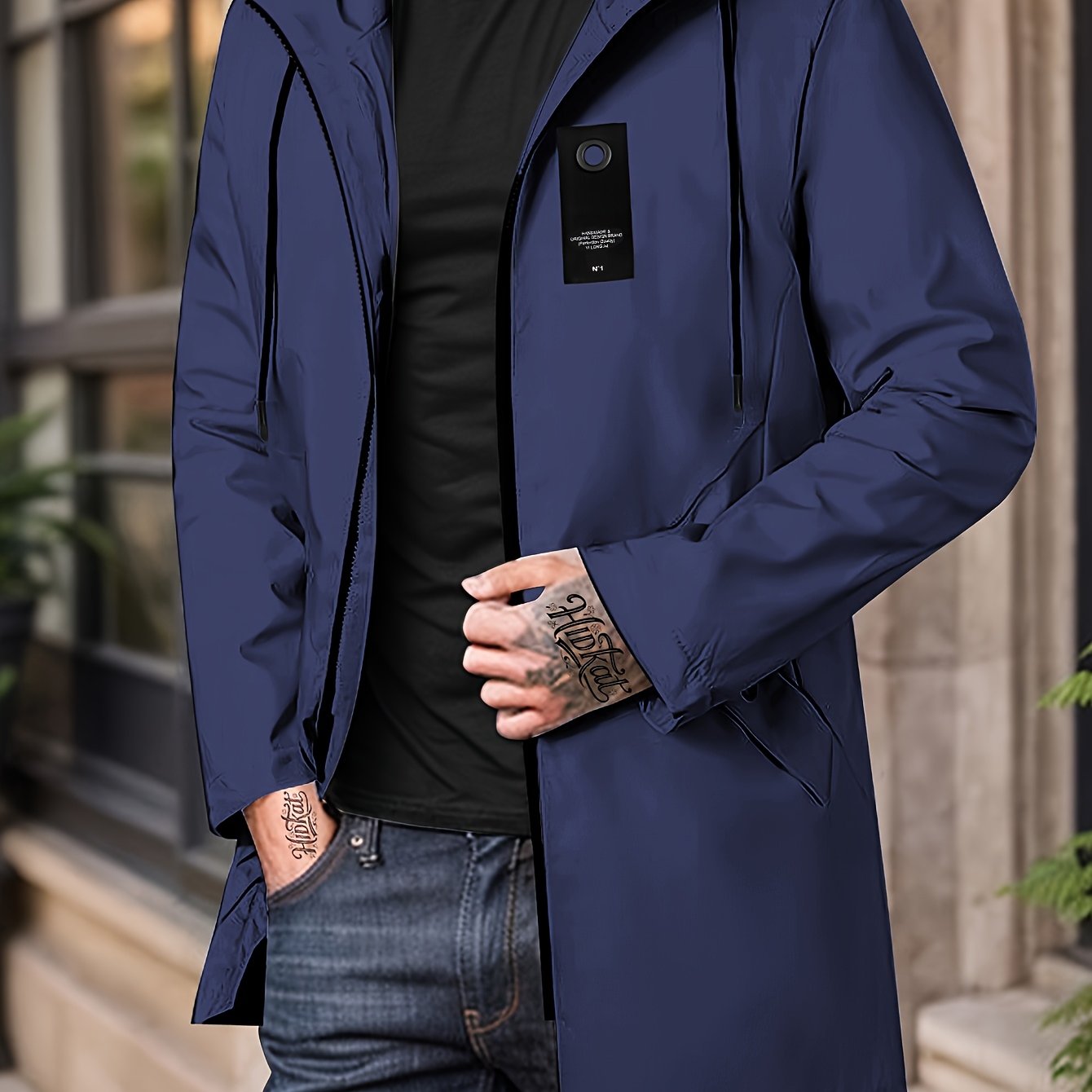 Men'S Casual Hooded Zip-Up Jacket - Solid Color, Lightweight & Breathable Polyester, Regular Fit with Chopping Sting, Perfect for Spring & Fall Daily Wear, Zipper Closure