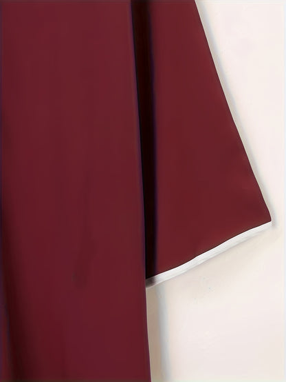 2024 New Middle Eastern Arabic Long-Sleeve Red Envelope Men's Muslim Robe