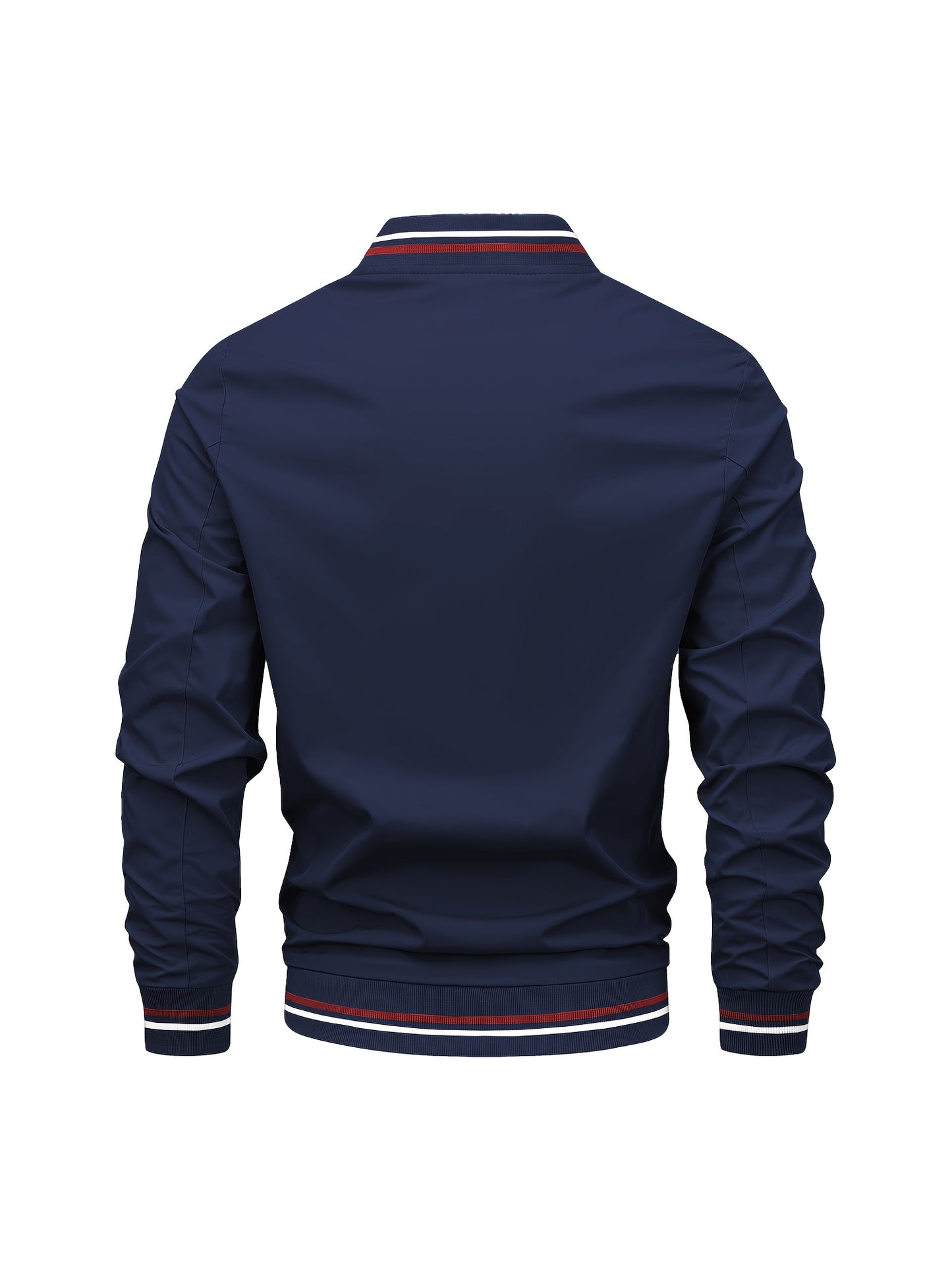 1pc, Spring And Fall Men's Striped Sports Fashion Jacket, Baseball Collar Zip Up Casual Jacket For Mountaineering And Daily Outings