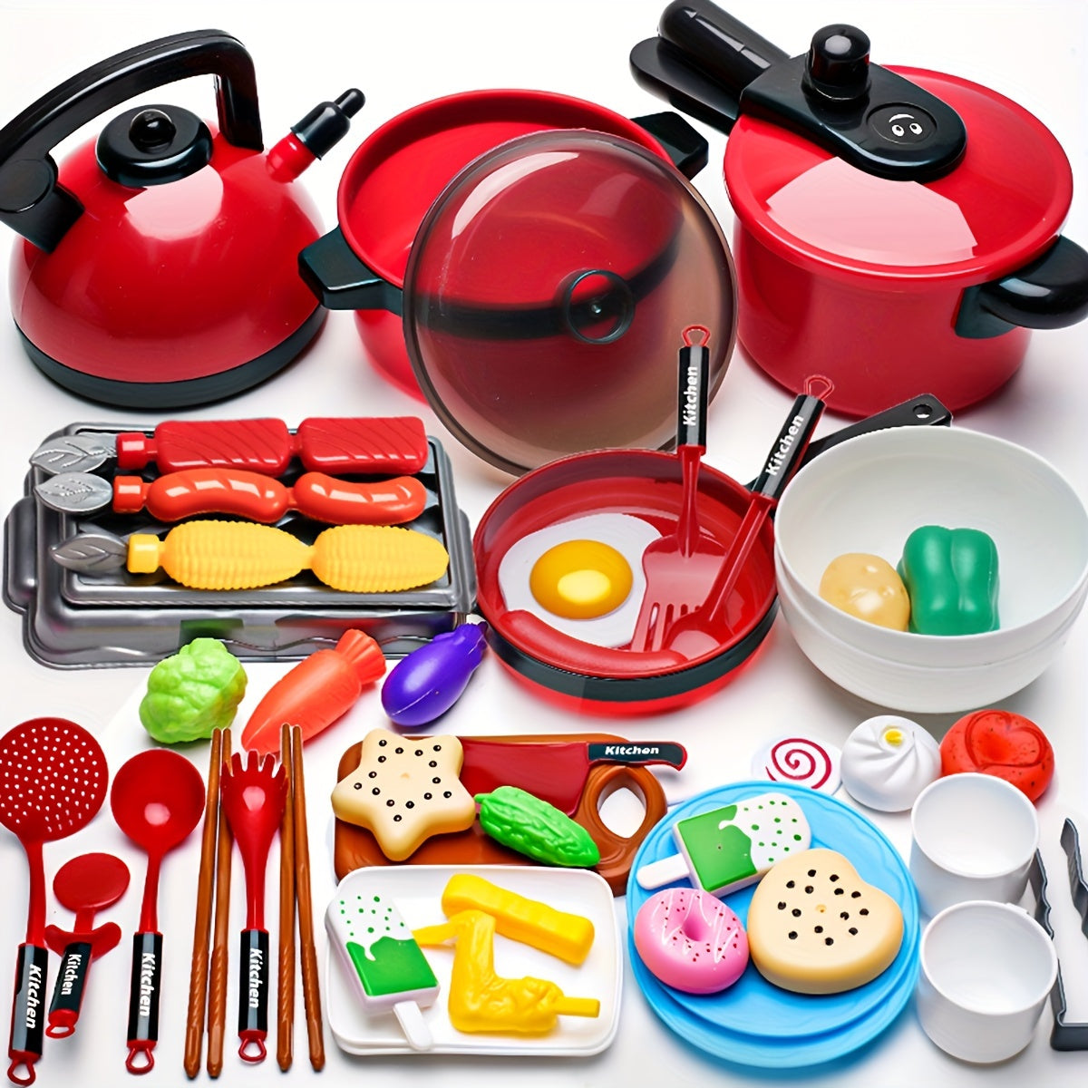 11/47/69pcs Children's simulated cooking toys, role-playing children's kitchen toys, educational STEM boys and girls birthday gifts, imagination, Christmas-back to school gifts, Play Kitchen Accessories, Stem Learning, Imagin