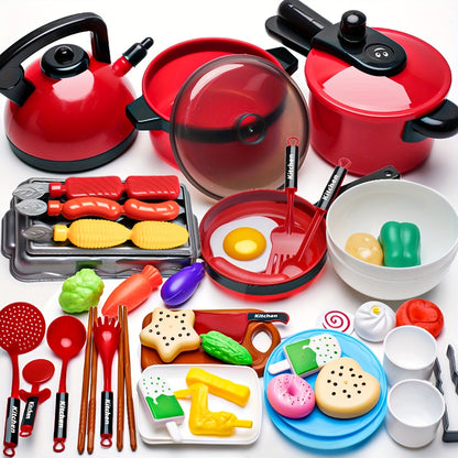 11/47/69pcs Children's simulated cooking toys, role-playing children's kitchen toys, educational STEM boys and girls birthday gifts, imagination, Christmas-back to school gifts, Play Kitchen Accessories, Stem Learning, Imagin