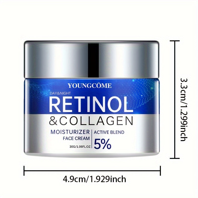 1.06/2.12oz Retinol & Collagen Moisturizer Face Cream, Can Sooth Dry Skin, Lubricate And Tighten Skin, Make Skin Tender And Delicate, Suitable For All Skin Types, And Make Your Skin Look Young With Plant Squalane
