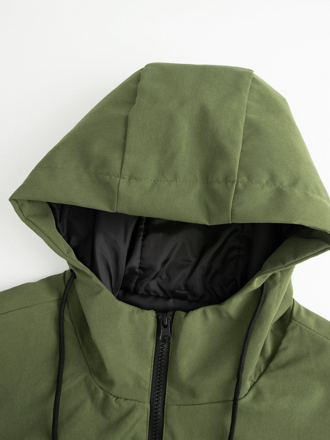 Men'S Casual Hooded Jacket with Adjustable Drawstring Hood - Solid Color Zipper Front, Regular Fit & Functional Pockets, Polyester Lining for Spring/Fall Daily Wear, Spring Outerwear, Sleek Design, Durable Fabric, Lightweight