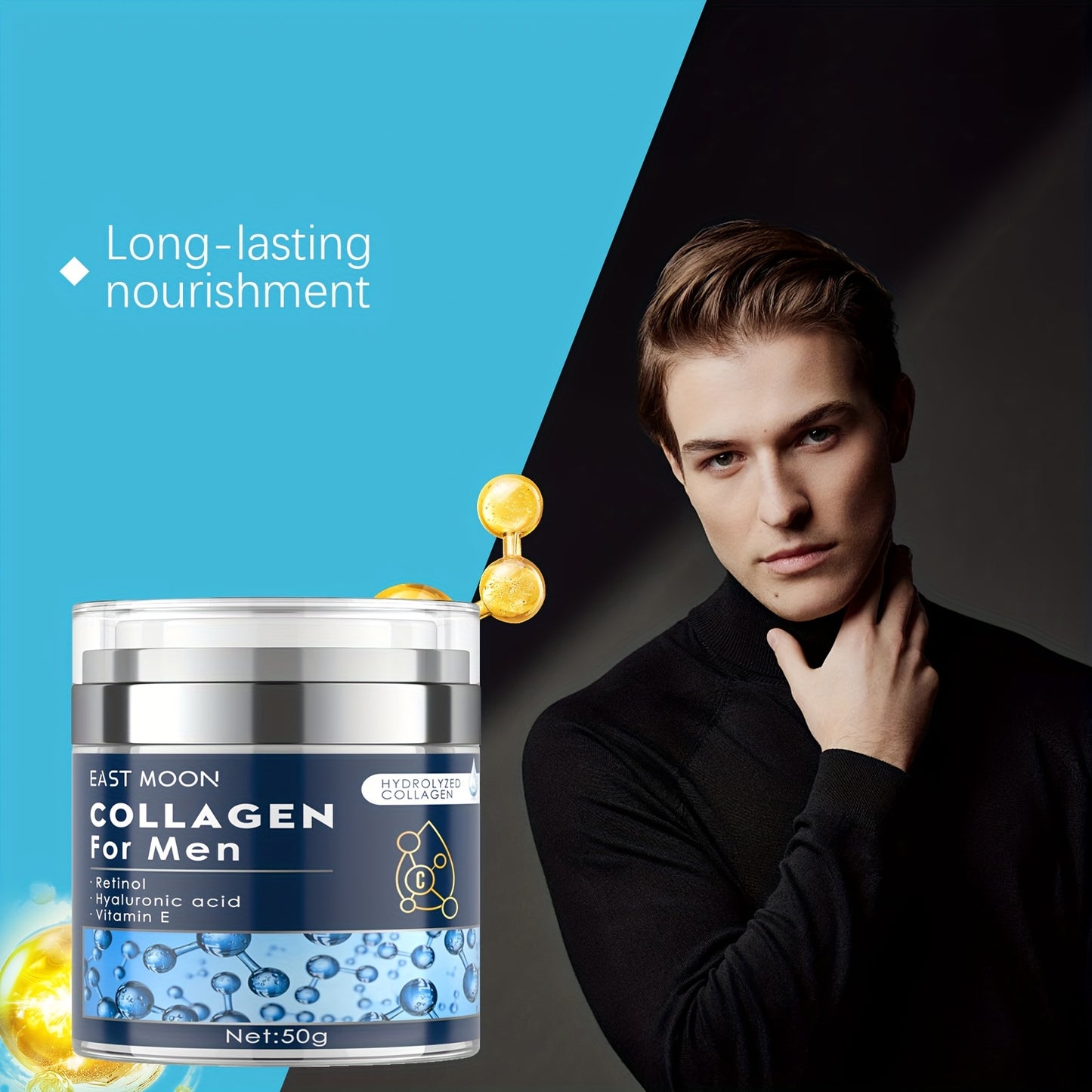 [Moisturizing Face Cream] 2pcs, Daily Facial Moisturizing Cream - Men's Face Cream, Containing Retinol, Aloe, Tocopherol and Hyaluronic Acid - Suitable for All Skin Types, 50g/ 1.76oz