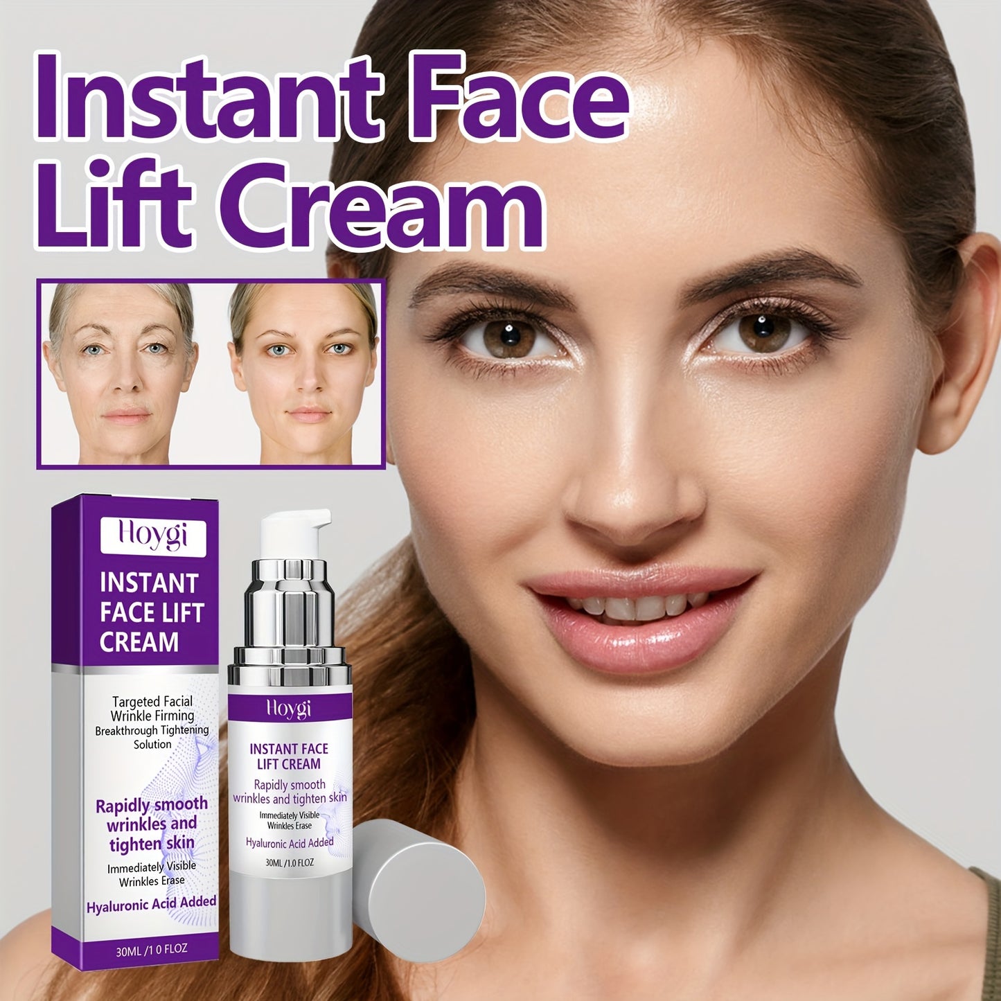 1.01oz Instant Face Lift Cream, With Hyaluronic Acid, Collagen, Kojic Acid And Retinol, Deep Moisturizing And Firming Facial Skin Face Cream