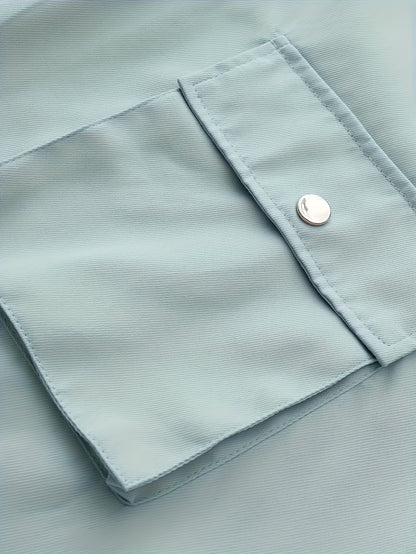 Men'S Stylish Casual Button-Up Shirt - Vibrant Blue, Long Sleeve, Casual Attire, Casual Wear | Vibrant Shirt | Casual Style Shirt