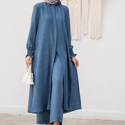 Middle East Ramadan Elegant Pure Muslim Casual Pants Set - Fashionable and Comfortable Design, Perfect for Daily Wear
