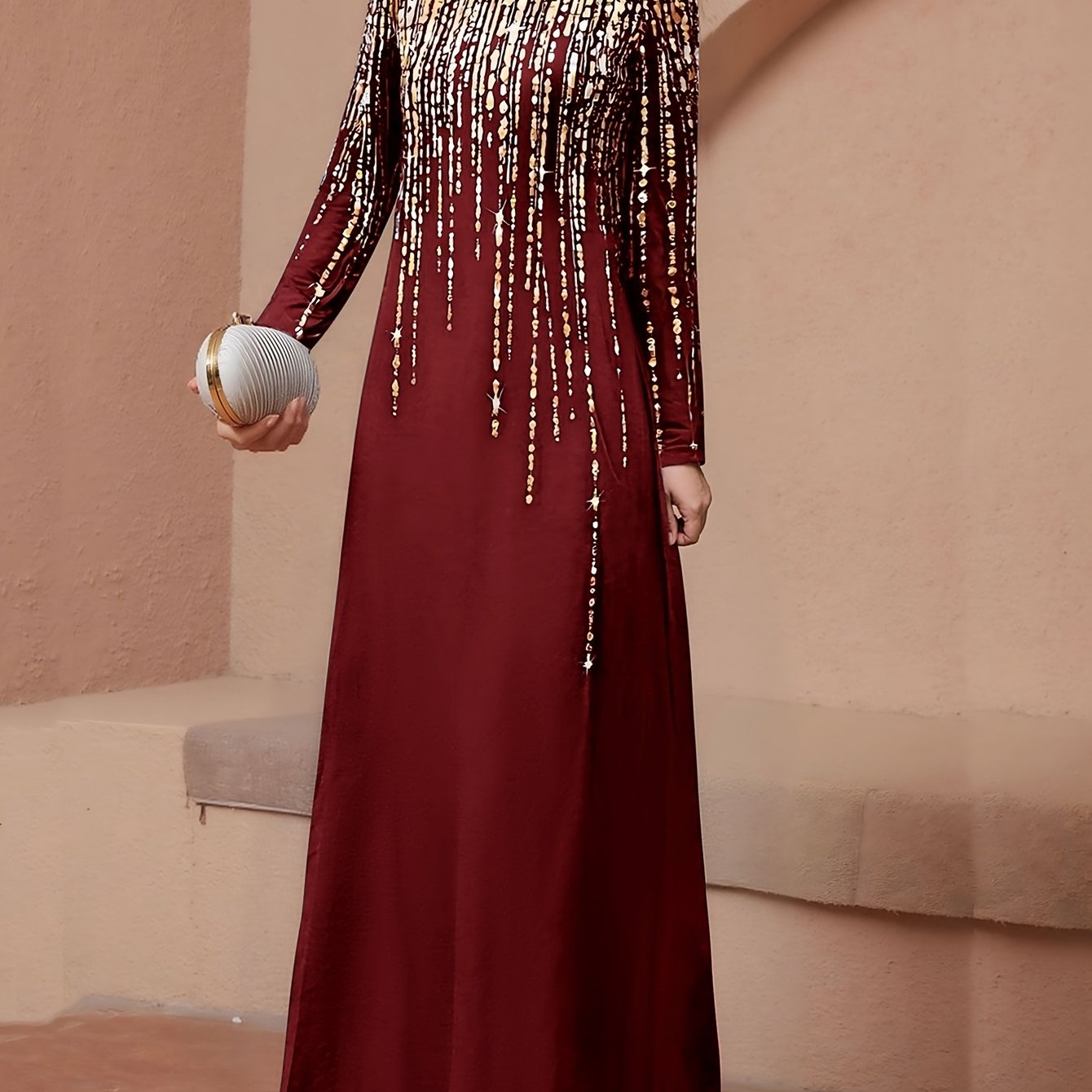 Women'S Elegant Islamic Abaya Dress - Long Muslim Robe with Golden Bead Accents, Black Formal & Casual Islamic Gown for Everyday, Weddings, Travel - Modest Muslim Clothing, Muslim Dress, Vacation Outfit, High Collar Design, M