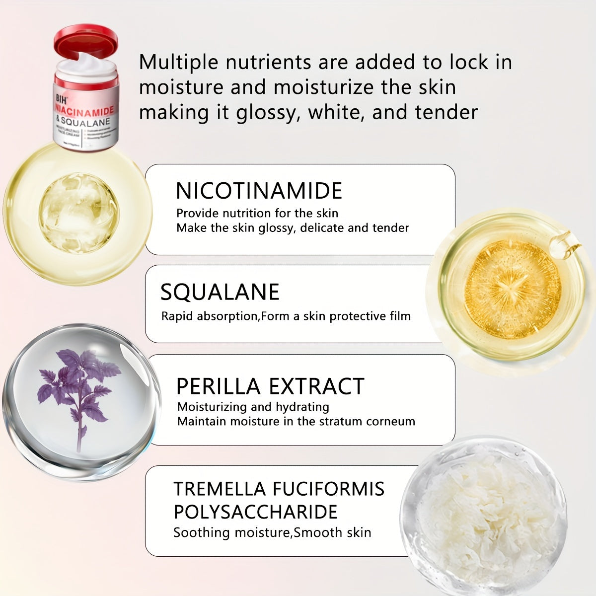 Niacinamide Squalane Mask, Contains Niacinamide, Plant Squalane, Plant Essence Extract, Deep Hydration, Moisturizing, Moisturizing, Face Cream, Autumn And Winter Facial Care Cream, Gift for Family