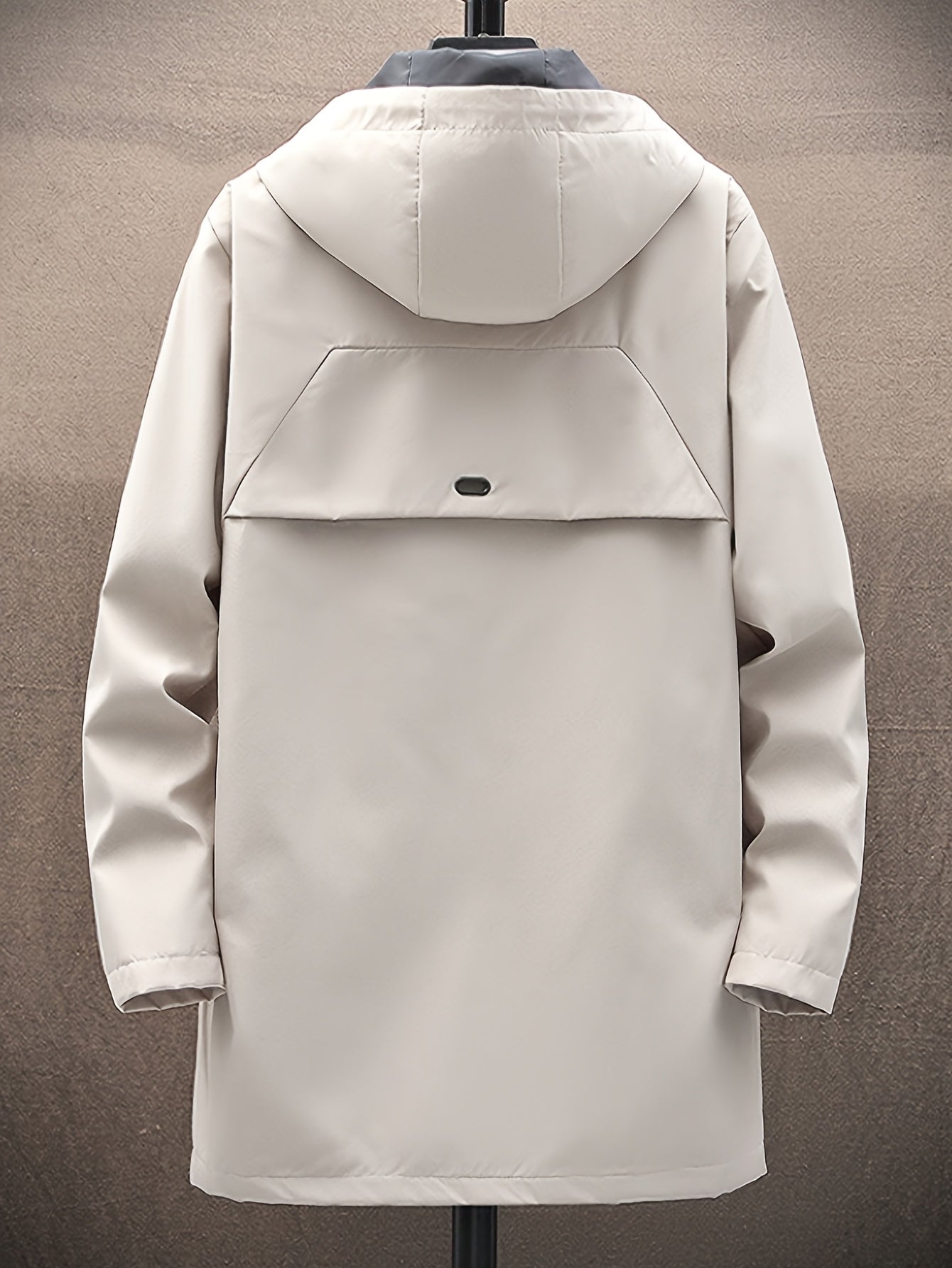 Men'S Casual Hooded Zip-Up Jacket - Solid Color, Lightweight & Breathable Polyester, Regular Fit with Chopping Sting, Perfect for Spring & Fall Daily Wear, Zipper Closure