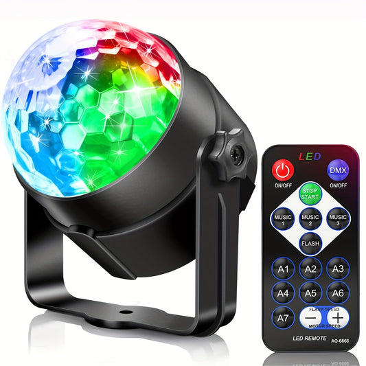 Disco Ball Party Lights Sound Activated Strobe Light With 5 Ft USB Cable, LED Dj Stage Lighting That Sync With Music, Indoor Room Birthday Rave Outdoor Dance Show Bar Karaoke Christmas Gift Eid Al-Adha Mubarak