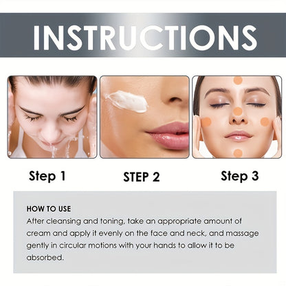 Hyaluronic Acid & Nicotinamide Face Cream - Hypoallergenic Moisturizer for Oily Skin with Glycerin, Lactic Acid - Boosts Radiance & Hydration for All Skin Types - Botox Effect, 50ml/1.7fl oz