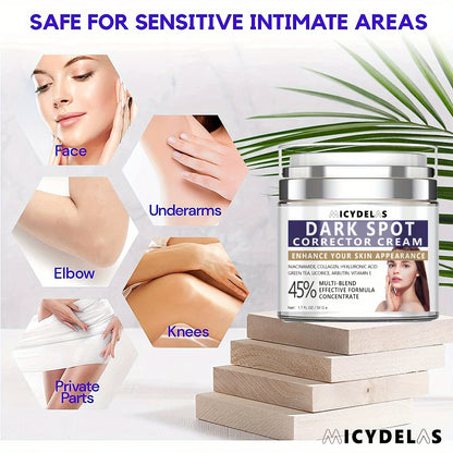1.76oz Face Care Cream With Niacinamide, Collagen, Hyaluronic Acid, Green Tea, Licorice, Arbutin, Vitamin E, For Face And Body Hyperpigmentation Care