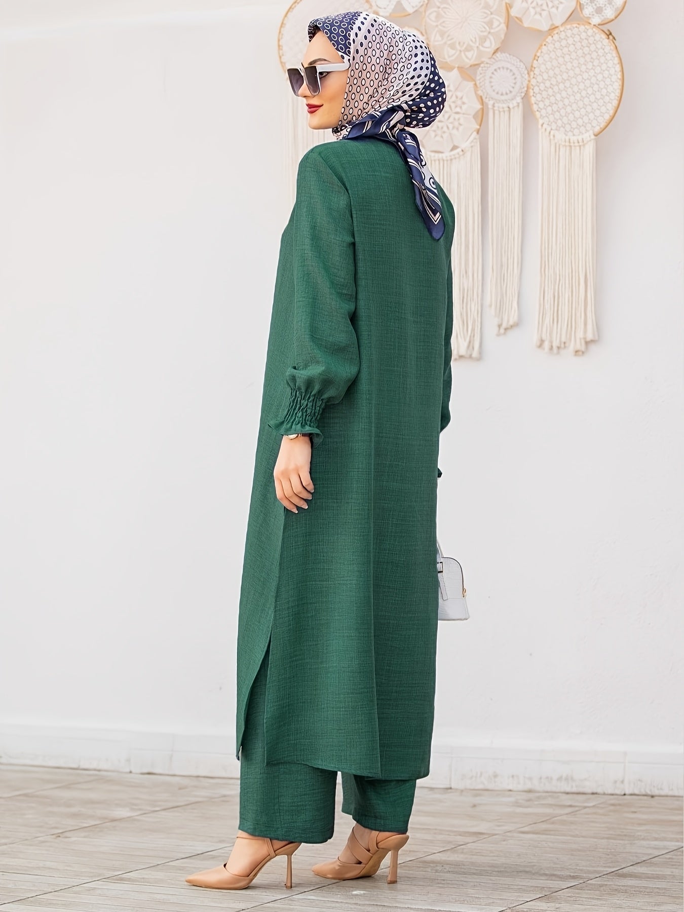 Middle East Ramadan Elegant Pure Muslim Casual Pants Set - Fashionable and Comfortable Design, Perfect for Daily Wear