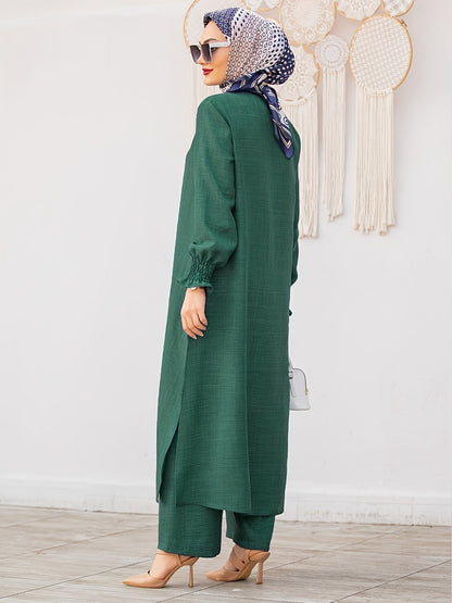 Middle East Ramadan Elegant Pure Muslim Casual Pants Set - Fashionable and Comfortable Design, Perfect for Daily Wear