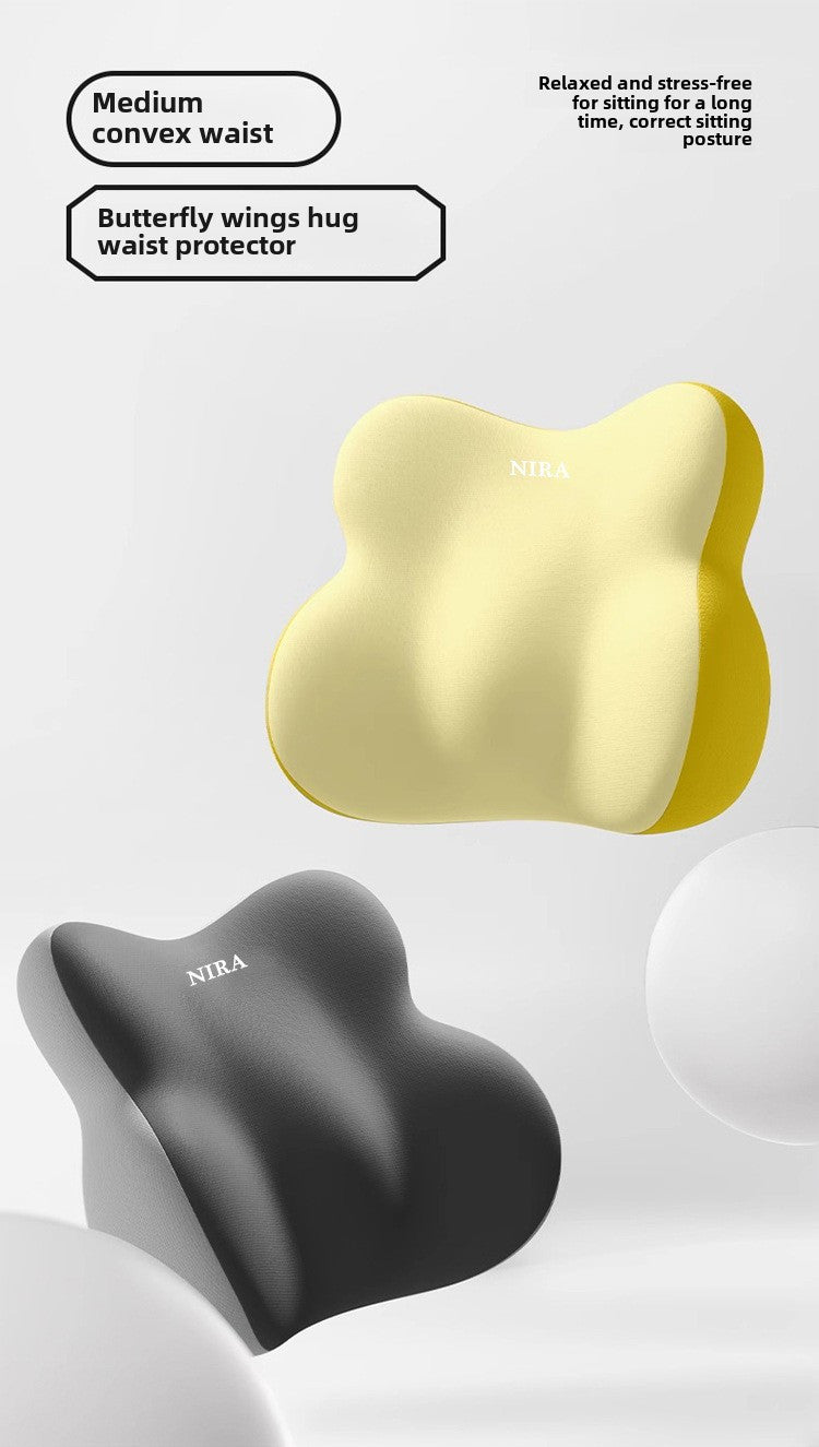 [Premium Car Support] Premium NIRA+ Car Headrest and Lumbar Support Set | Ergonomic Neck and Waist Protector, Synthetic Fiber Memory Foam Cushion Kit for Automobile Seat - Universal Fit
