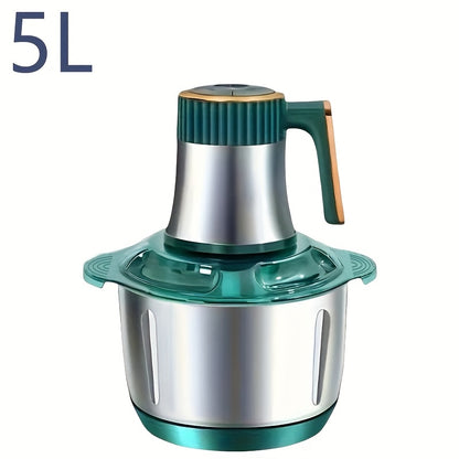 2L/3L/5L Stainless Steel Meat Grinder with 5-Speed Control & 30000 RPM Motor - Rapid Straining Technology for Chopping Onions, Garlic, Vegetables - Ideal for Salads, Soups, Noodles - European Plug (220-240V), Meat Grinders fo