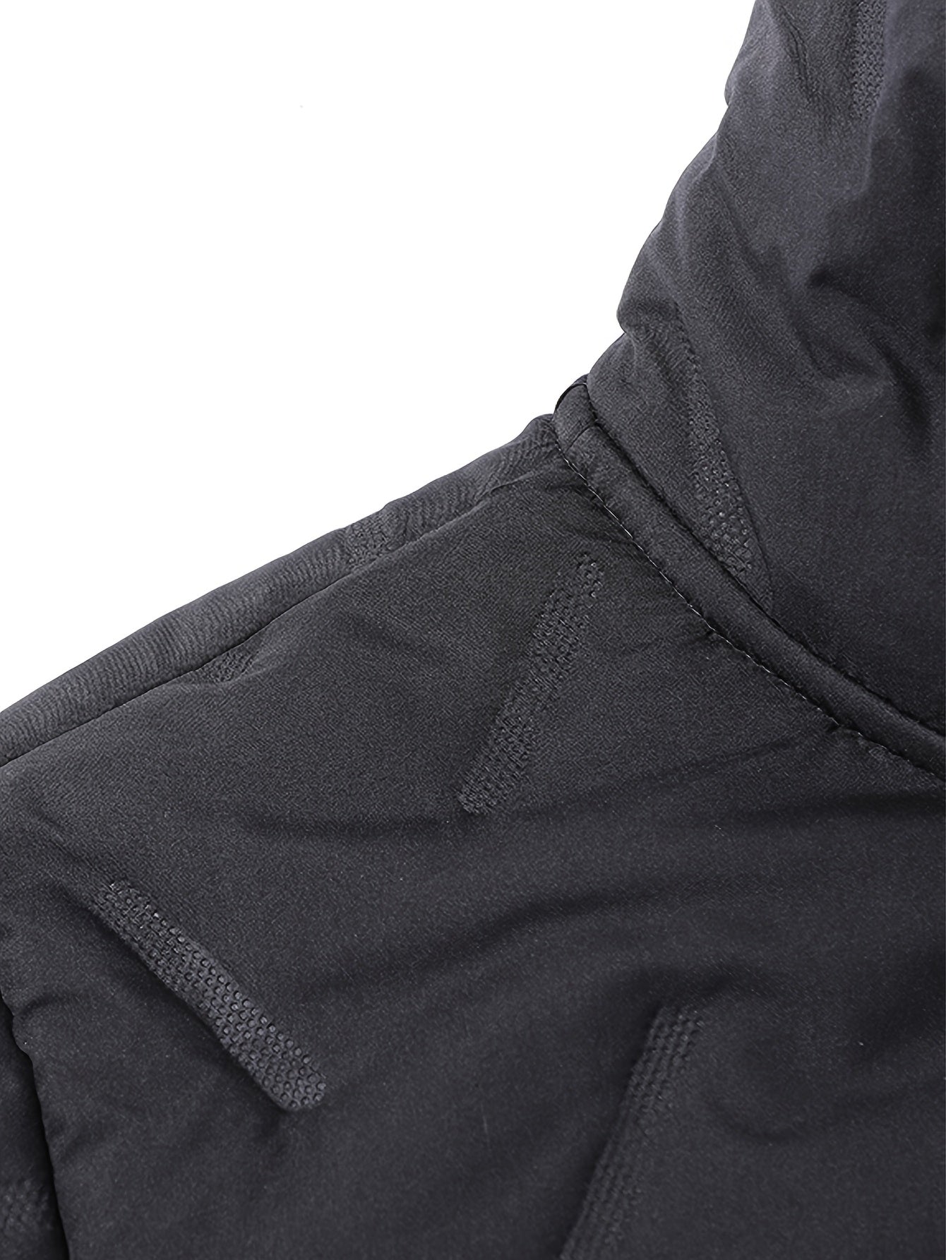 Two-Tone! 1pc Men's Autumn/Winter Thickened Hooded Jacket, Essential Winter Coat with Fleece Lining – Windproof & Warm Casual Workwear for Daily Outings, Commuting, Outdoor Activities, and Sports