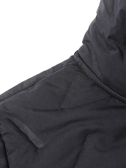 Two-Tone! 1pc Men's Autumn/Winter Thickened Hooded Jacket, Essential Winter Coat with Fleece Lining – Windproof & Warm Casual Workwear for Daily Outings, Commuting, Outdoor Activities, and Sports