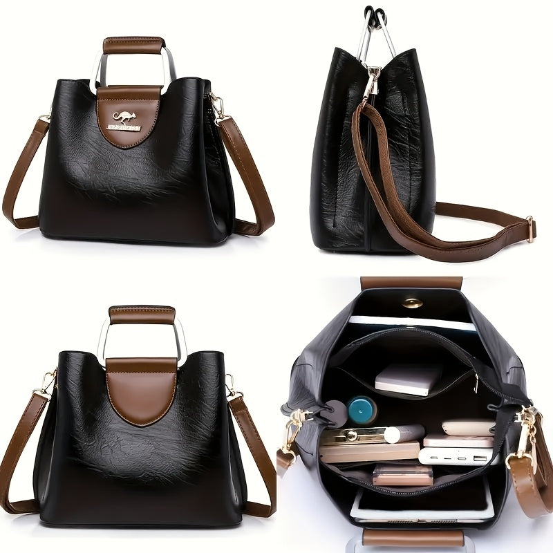 Perfect Lily Women'S Vintage Crossbody Bag - Adjustable Shoulder Strap, Synthetic Faux Leather, Zipper Closure, Light Brown with Golden-Tone Hardware, Elegant Design for Short Trips & Everyday Use, Small Crossbody Bag