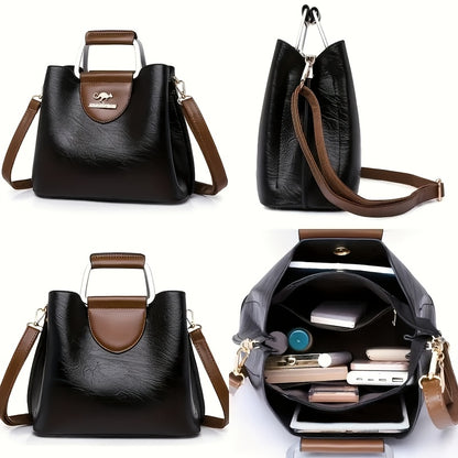 Perfect Lily Women'S Vintage Crossbody Bag - Adjustable Shoulder Strap, Synthetic Faux Leather, Zipper Closure, Light Brown with Golden-Tone Hardware, Elegant Design for Short Trips & Everyday Use, Small Crossbody Bag