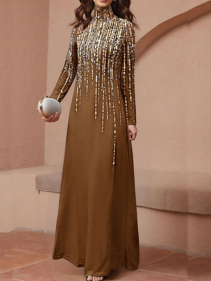 Women'S Elegant Islamic Abaya Dress - Long Muslim Robe with Golden Bead Accents, Black Formal & Casual Islamic Gown for Everyday, Weddings, Travel - Modest Muslim Clothing, Muslim Dress, Vacation Outfit, High Collar Design, M