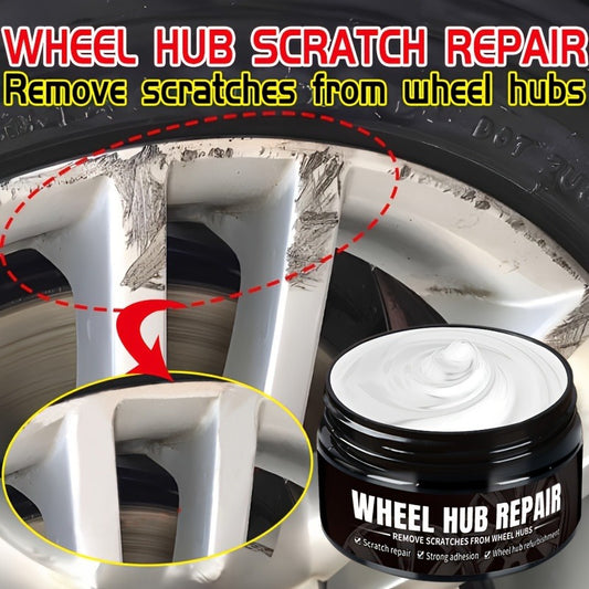 Automobile Wheel Hub Scratch Repair Paste - Black & White, Silvery Aluminum Alloy Chrome Plating Restoration for Car Wheels