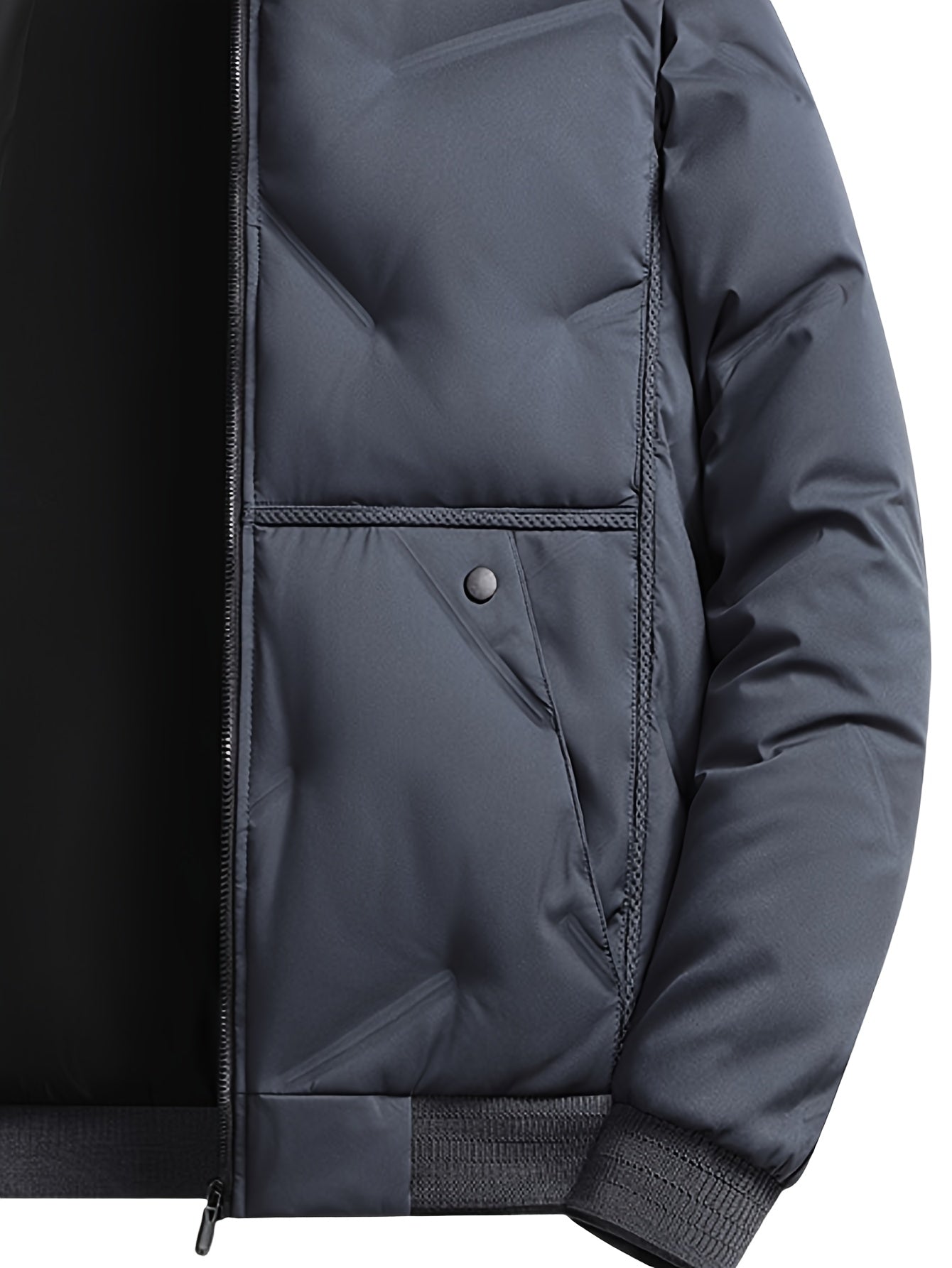 Men'S Heavyweight Thermal Jacket - Winter Coat with Full-Zip Closure, Beige/Neutral Tones - Non-Stretch Fabric for Cold Weather - Formal & Everyday Outerwear - Easy-Care Zipper Front Closure, Winter Jacket, Cold Weather Appar