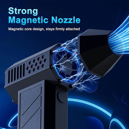 Electric Air Dust Collector - 130000RPM Violent Small Turbine Fan, Compressed Air Dust Collector, 13-speed Adjustable Spray Drying Blower, Reusable, Suitable For Computer Keyboards, Outdoor, Automobile, Home, Capable Of Dust