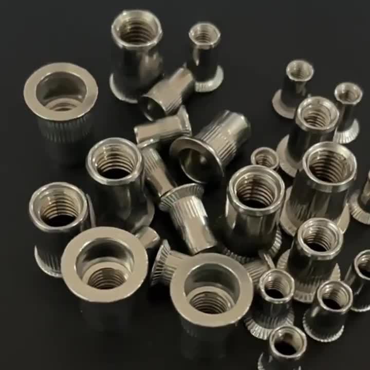 160pcs Rivet Nuts Kit M3/4/5/6/8/10- Durable Knurled Body, High-Strength Aluminum Flat Head, Embedded Rivet Nut, Threaded Insert Nut - Perfect For Automobile Restoration, Furniture Assembly, And Home Decoration