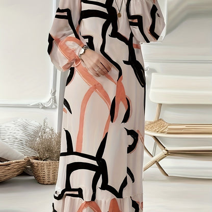 Muslim dress, Middle Eastern attire, printed dress, long dress
