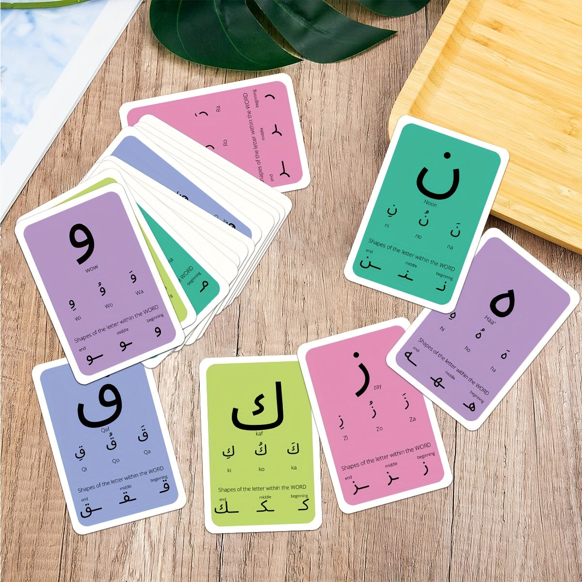 28 Arabic Alphabet Pronunciation Cards - for Arabic Language Beginners, Islamic Education Learning Flashcards for Arabic Letter Recognition, Writing And Reading Learning Aid, Unique Religious Gift