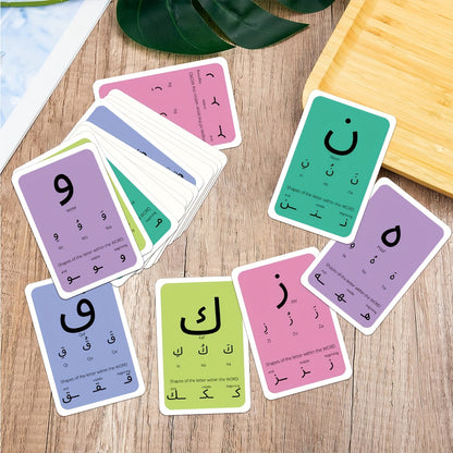 28 Arabic Alphabet Pronunciation Cards - for Arabic Language Beginners, Islamic Education Learning Flashcards for Arabic Letter Recognition, Writing And Reading Learning Aid, Unique Religious Gift