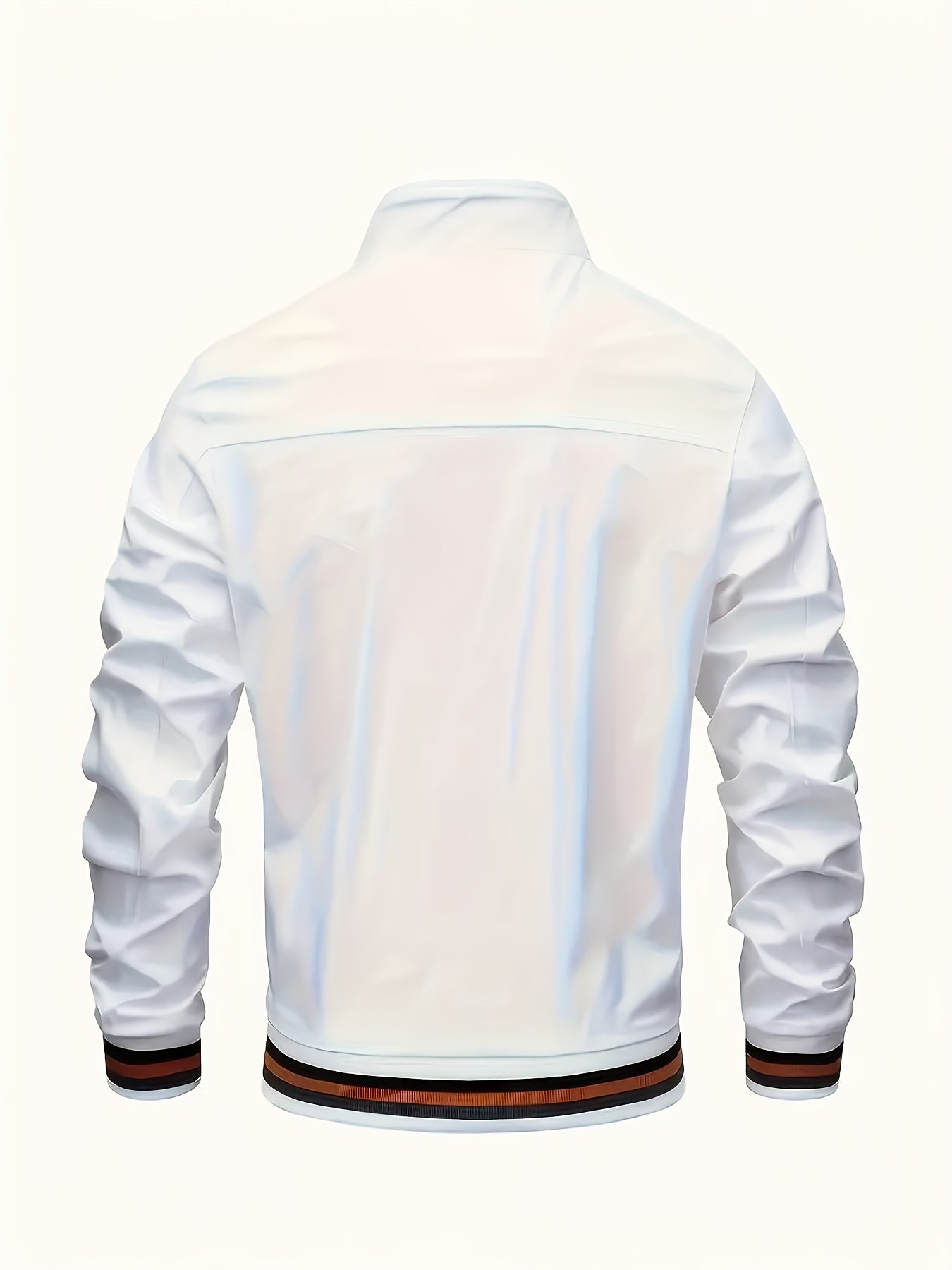 Men'S Retro Hip-Hop Baseball Jacket - Casual Sports Bomber with Stand Collar Zipper, Polyester Fabric - Perfect for Fall and Winter, Casual Weekend Wear, Casual Jacket|Hip Hop Style|Zippered Jacket