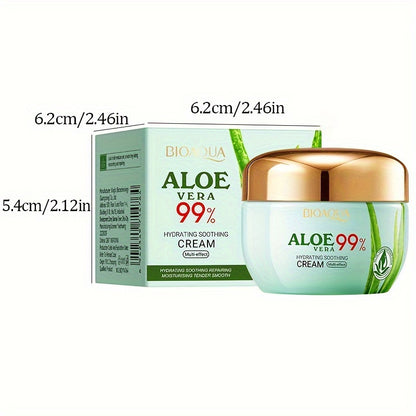 Aloe Vera Hydrating Face Cream - 50G, Moisturizing & Soothing For Soft, Radiant Skin, Enhances Elasticity, Reduces Dryness, Suitable For All Skin Types