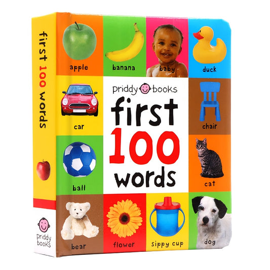 First 100 English Word Cards Board Book, Word Series, Vocabulary Building | Reading Aid, Early Learning Books for Preschool and Kindergarten Family Education Before Bedtime Learning, Colorful Learning Book | Parent-Child Inte