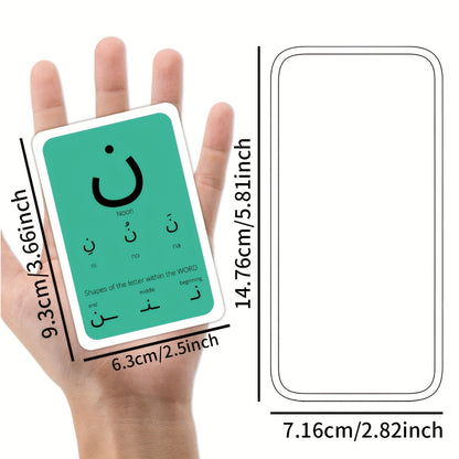 28 Arabic Alphabet Pronunciation Cards - for Arabic Language Beginners, Islamic Education Learning Flashcards for Arabic Letter Recognition, Writing And Reading Learning Aid, Unique Religious Gift