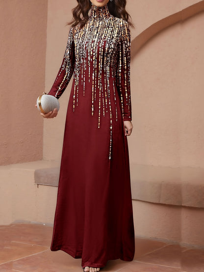 Women'S Elegant Islamic Abaya Dress - Long Muslim Robe with Golden Bead Accents, Black Formal & Casual Islamic Gown for Everyday, Weddings, Travel - Modest Muslim Clothing, Muslim Dress, Vacation Outfit, High Collar Design, M
