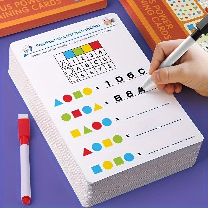 64-Page Magic Drawing Workbook for Kids Aged 3-8 - Enhance Hand-Eye Coordination & Writing Skills | Includes Erasable Pens and Refills, Essential Early Learning Tool for Back-to-School Season