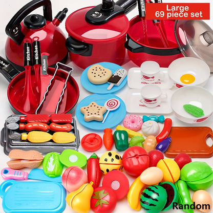 11/47/69pcs Children's simulated cooking toys, role-playing children's kitchen toys, educational STEM boys and girls birthday gifts, imagination, Christmas-back to school gifts, Play Kitchen Accessories, Stem Learning, Imagin