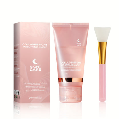 Hydrating Collagen Night Mask, 2.54oz - Gentle & Non-Irritating, Moisturizing Firming Face Care for All Skin Types,, Collagen Filling, Face Care