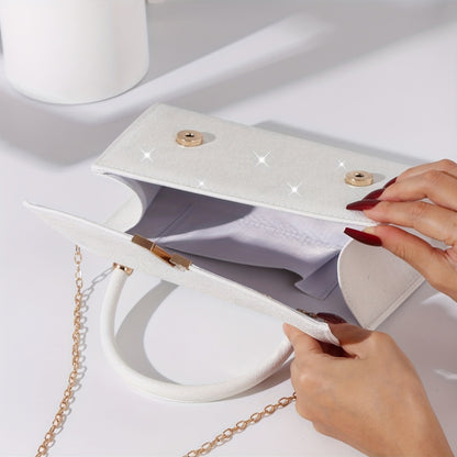 A New Elegant Evening Bag for Women That Combines Grace And Allure, Making You The Star of The Event. It Features a Detachable Chain, Serving As a Stylish Clutch for Parties, Weddings, And Formal Occasions. This Chic And Vers
