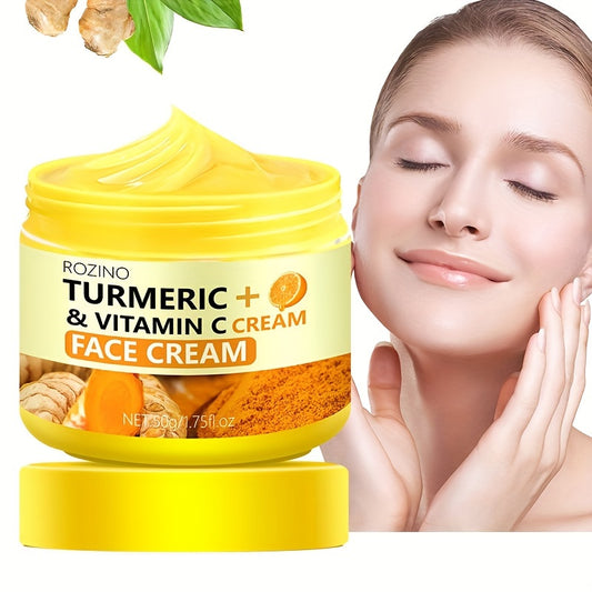 50g/1.75 Oz Radiant Glow Turmeric Face Cream - Face Moisturizers with Hyaluronic Acid, Vitamin C, and Nourishing Antioxidants for Skin Hydration, Firming, and Revitalized Radiance