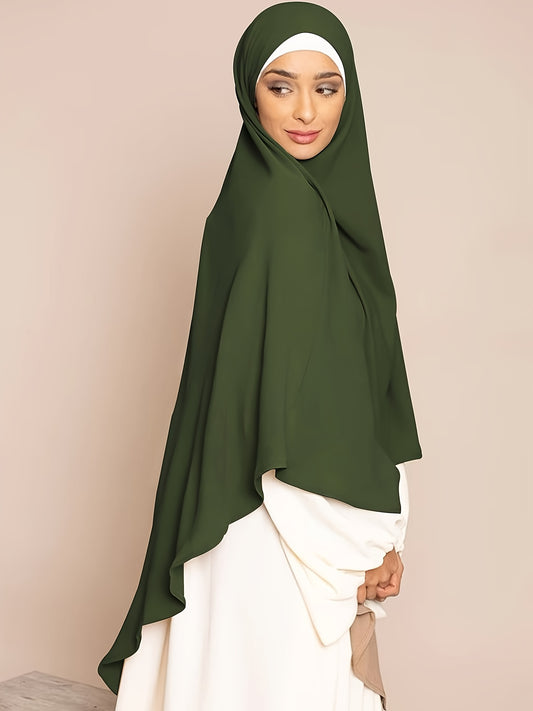 1pc Elegant Women'S Abaya Headscarf - Lightweight Breathable Islamic Hijab, Modest Muslim Robe, All-Season Travel & Everyday Hijab, Easy-to-Wear Abaya for Women, Islamic Clothing, Minimalist Design, Comfortable Fit, Hijabi Fa
