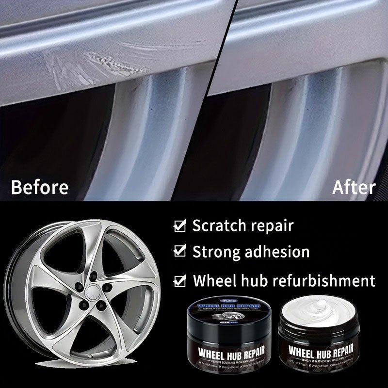 Automobile Wheel Hub Scratch Repair Paste - Black & White, Silvery Aluminum Alloy Chrome Plating Restoration for Car Wheels