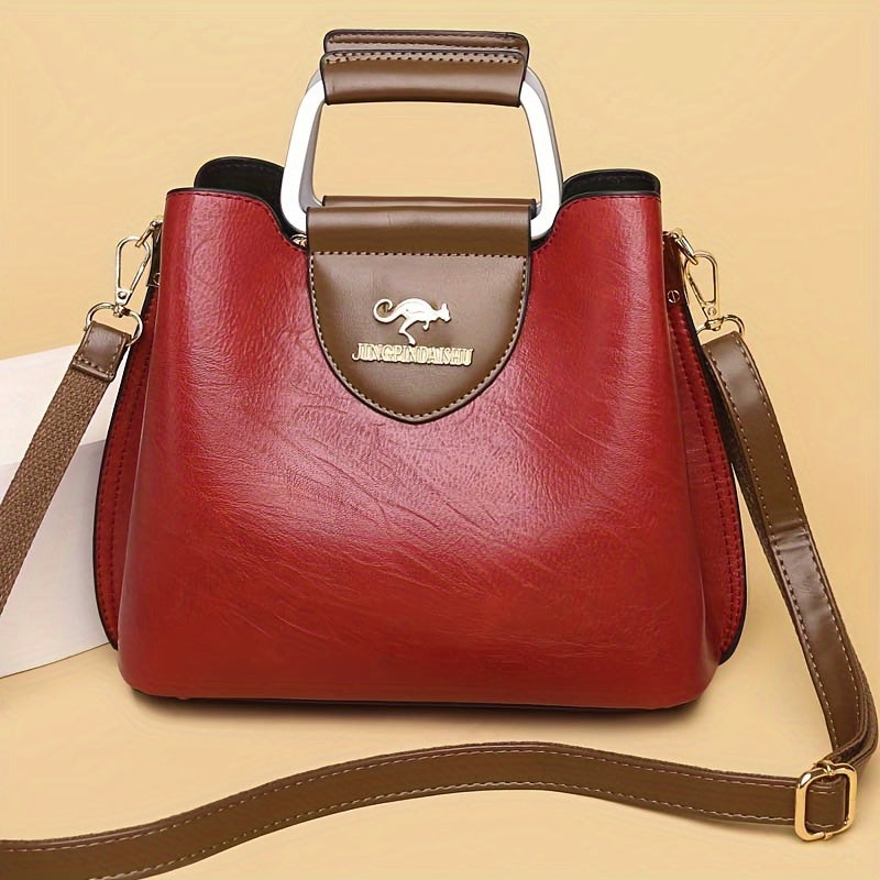 Perfect Lily Women'S Vintage Crossbody Bag - Adjustable Shoulder Strap, Synthetic Faux Leather, Zipper Closure, Light Brown with Golden-Tone Hardware, Elegant Design for Short Trips & Everyday Use, Small Crossbody Bag